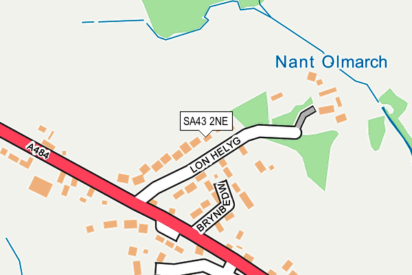SA43 2NE map - OS OpenMap – Local (Ordnance Survey)
