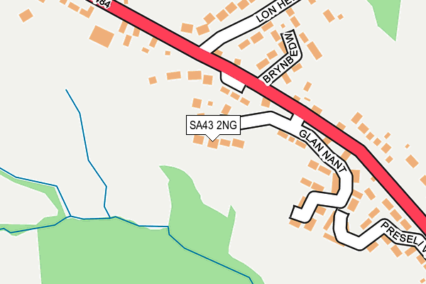 SA43 2NG map - OS OpenMap – Local (Ordnance Survey)