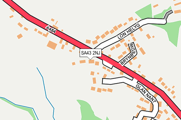 SA43 2NJ map - OS OpenMap – Local (Ordnance Survey)