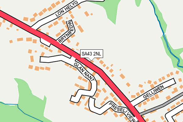 SA43 2NL map - OS OpenMap – Local (Ordnance Survey)