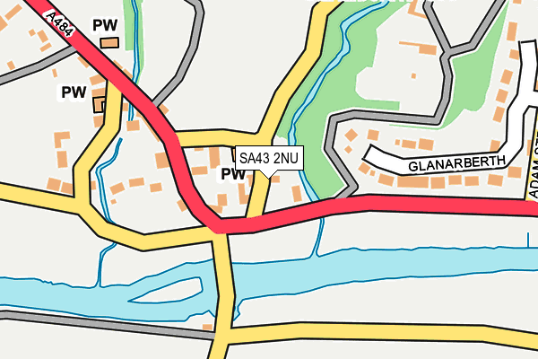 SA43 2NU map - OS OpenMap – Local (Ordnance Survey)