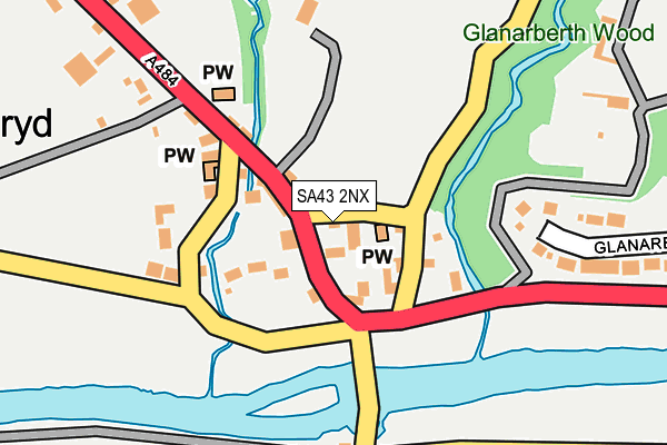 SA43 2NX map - OS OpenMap – Local (Ordnance Survey)