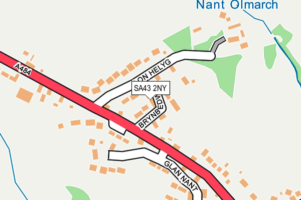 SA43 2NY map - OS OpenMap – Local (Ordnance Survey)
