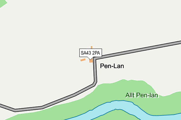 SA43 2PA map - OS OpenMap – Local (Ordnance Survey)
