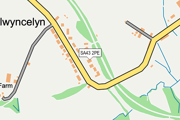 SA43 2PE map - OS OpenMap – Local (Ordnance Survey)