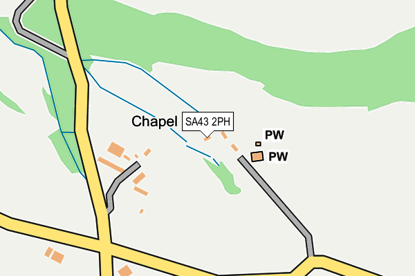 SA43 2PH map - OS OpenMap – Local (Ordnance Survey)