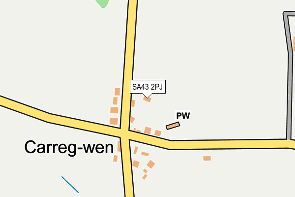 SA43 2PJ map - OS OpenMap – Local (Ordnance Survey)