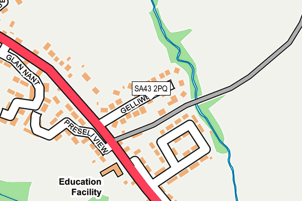 SA43 2PQ map - OS OpenMap – Local (Ordnance Survey)