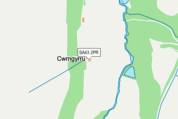 SA43 2PR map - OS OpenMap – Local (Ordnance Survey)