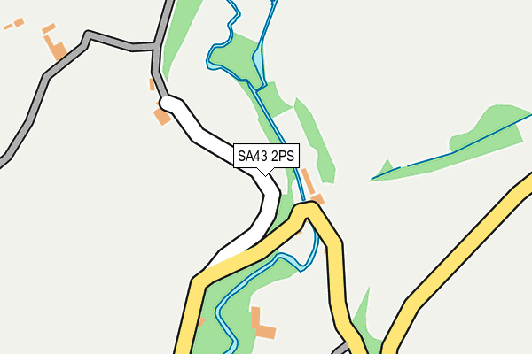 SA43 2PS map - OS OpenMap – Local (Ordnance Survey)