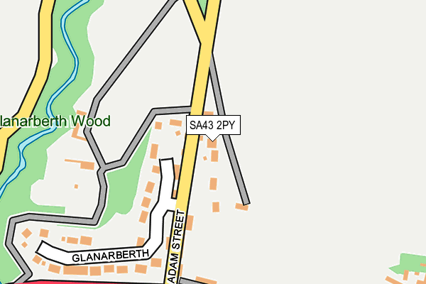 SA43 2PY map - OS OpenMap – Local (Ordnance Survey)