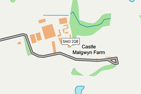 SA43 2QB map - OS OpenMap – Local (Ordnance Survey)