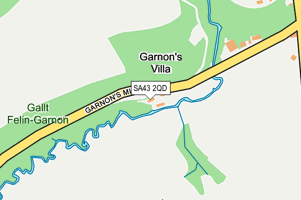 SA43 2QD map - OS OpenMap – Local (Ordnance Survey)