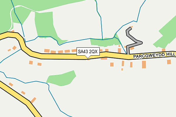 SA43 2QX map - OS OpenMap – Local (Ordnance Survey)