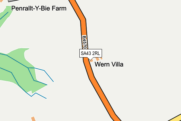 SA43 2RL map - OS OpenMap – Local (Ordnance Survey)