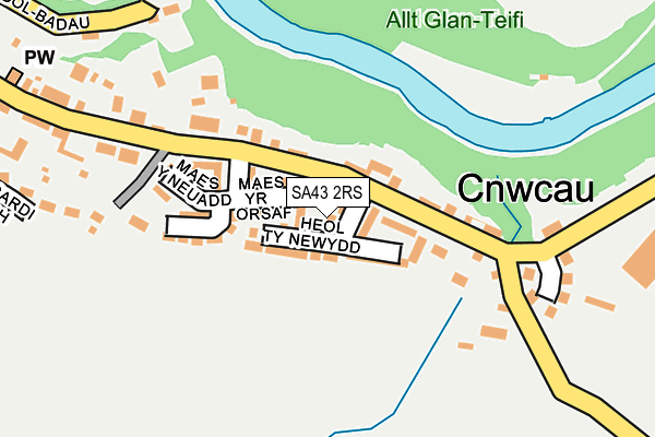 SA43 2RS map - OS OpenMap – Local (Ordnance Survey)