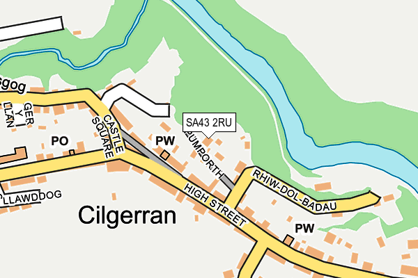 SA43 2RU map - OS OpenMap – Local (Ordnance Survey)
