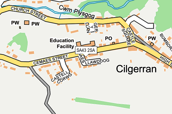 SA43 2SA map - OS OpenMap – Local (Ordnance Survey)