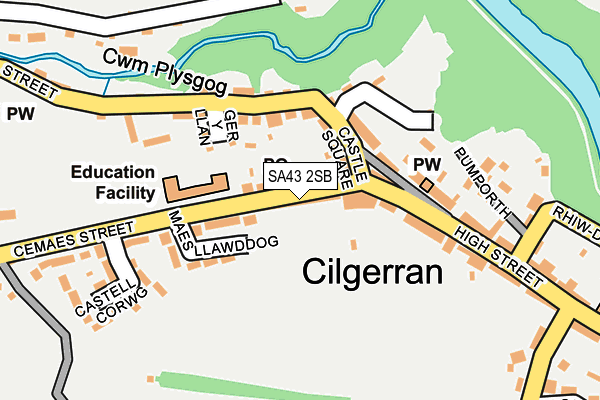 SA43 2SB map - OS OpenMap – Local (Ordnance Survey)