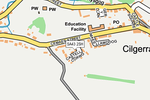 SA43 2SH map - OS OpenMap – Local (Ordnance Survey)