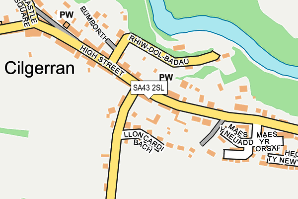 SA43 2SL map - OS OpenMap – Local (Ordnance Survey)