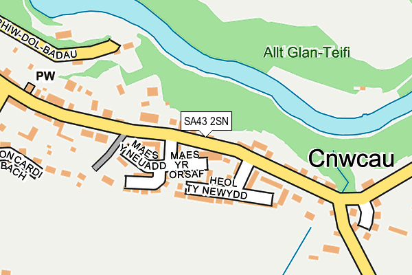 SA43 2SN map - OS OpenMap – Local (Ordnance Survey)
