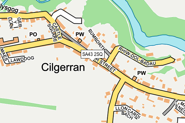 SA43 2SQ map - OS OpenMap – Local (Ordnance Survey)