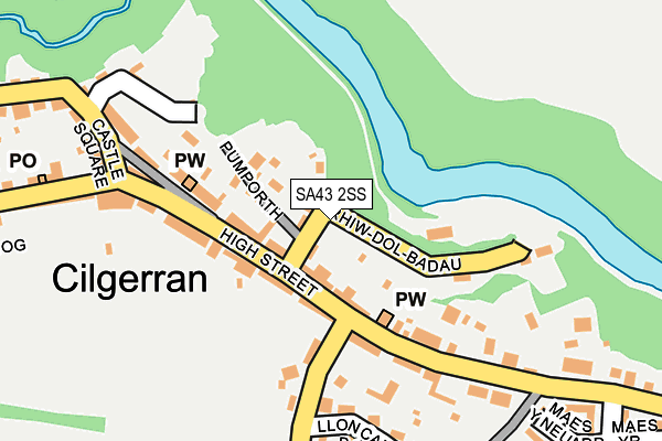SA43 2SS map - OS OpenMap – Local (Ordnance Survey)
