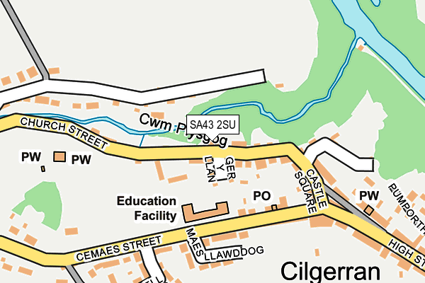 SA43 2SU map - OS OpenMap – Local (Ordnance Survey)