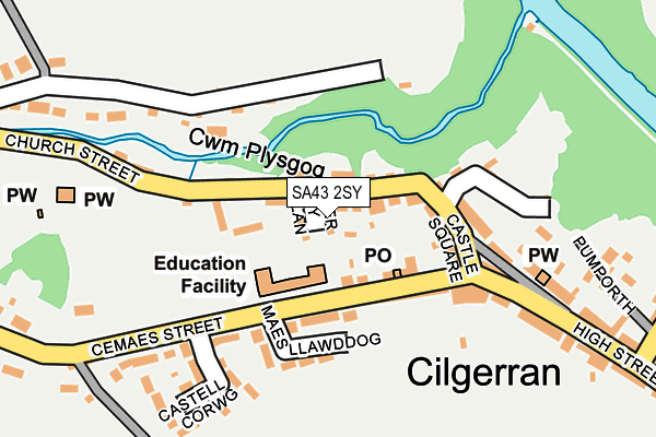 SA43 2SY map - OS OpenMap – Local (Ordnance Survey)