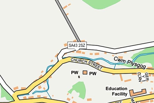 SA43 2SZ map - OS OpenMap – Local (Ordnance Survey)