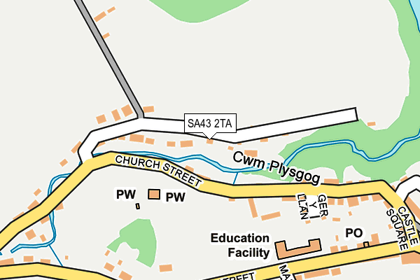 SA43 2TA map - OS OpenMap – Local (Ordnance Survey)