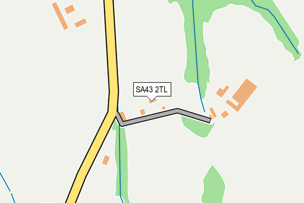 SA43 2TL map - OS OpenMap – Local (Ordnance Survey)