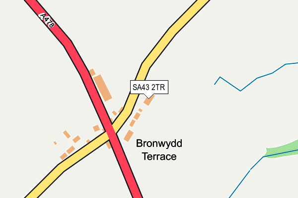 SA43 2TR map - OS OpenMap – Local (Ordnance Survey)