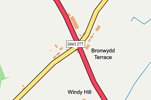 SA43 2TT map - OS OpenMap – Local (Ordnance Survey)