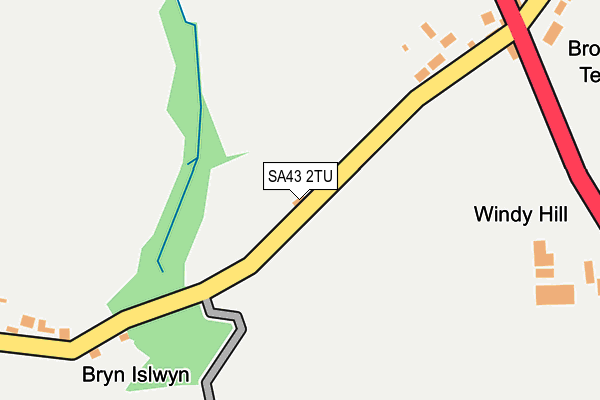 SA43 2TU map - OS OpenMap – Local (Ordnance Survey)