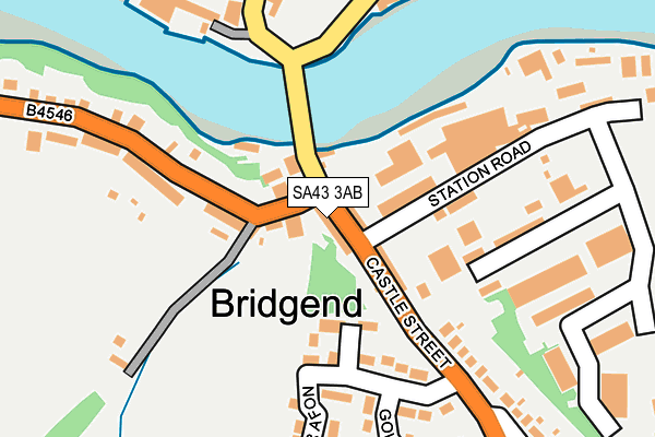 SA43 3AB map - OS OpenMap – Local (Ordnance Survey)