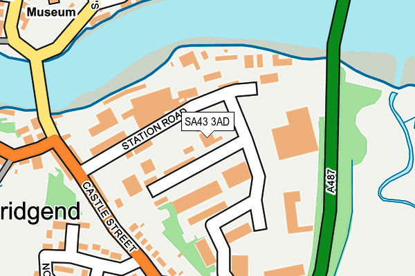 SA43 3AD map - OS OpenMap – Local (Ordnance Survey)