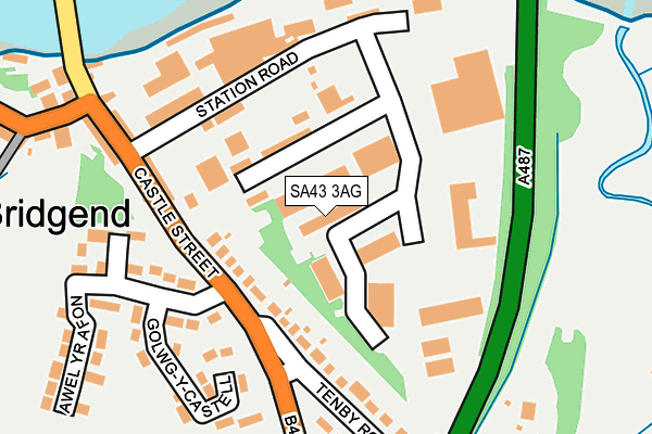 SA43 3AG map - OS OpenMap – Local (Ordnance Survey)