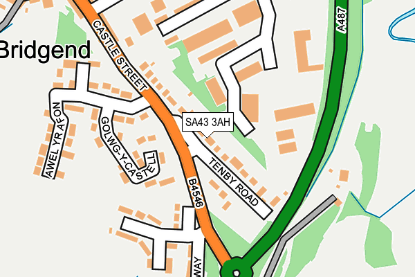 SA43 3AH map - OS OpenMap – Local (Ordnance Survey)