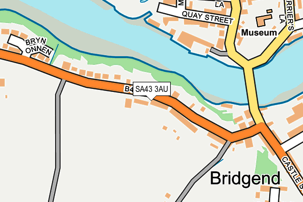 SA43 3AU map - OS OpenMap – Local (Ordnance Survey)