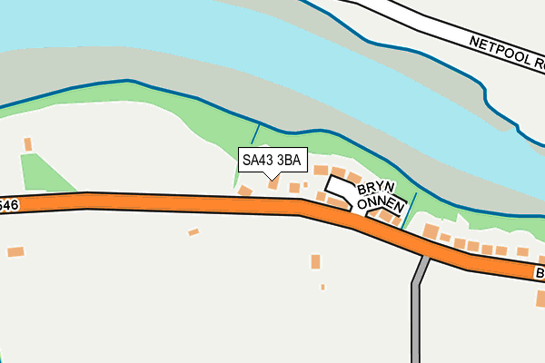 SA43 3BA map - OS OpenMap – Local (Ordnance Survey)