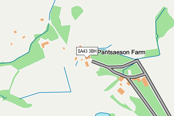 SA43 3BH map - OS OpenMap – Local (Ordnance Survey)