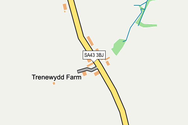 SA43 3BJ map - OS OpenMap – Local (Ordnance Survey)