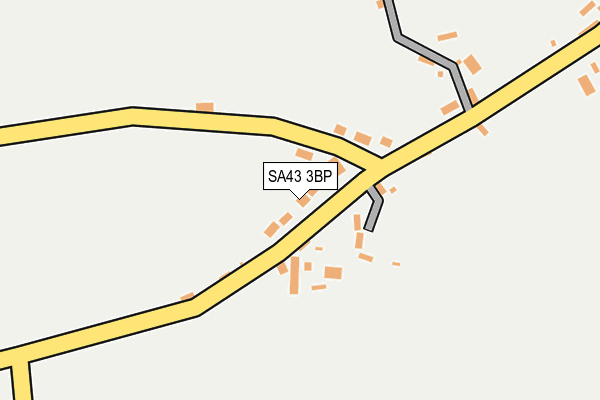 SA43 3BP map - OS OpenMap – Local (Ordnance Survey)