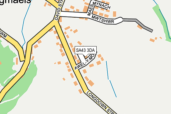 SA43 3DA map - OS OpenMap – Local (Ordnance Survey)
