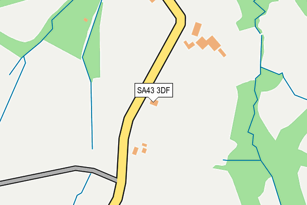 SA43 3DF map - OS OpenMap – Local (Ordnance Survey)