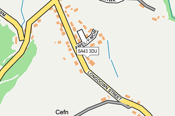 SA43 3DU map - OS OpenMap – Local (Ordnance Survey)