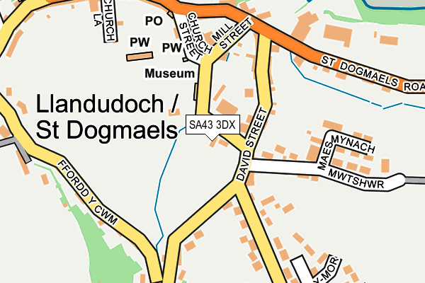 SA43 3DX map - OS OpenMap – Local (Ordnance Survey)