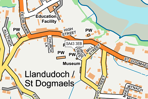 SA43 3EB map - OS OpenMap – Local (Ordnance Survey)
